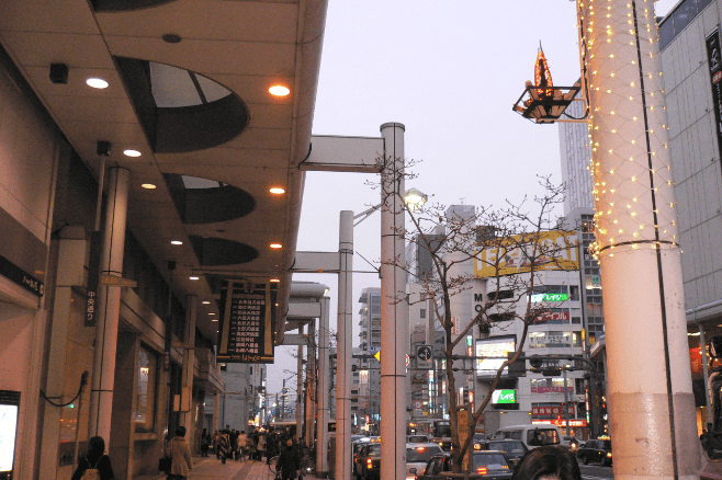 Chuo-dori shopping street with illuminations